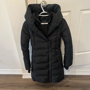 Black Mackage winter jacket with cuffed collar